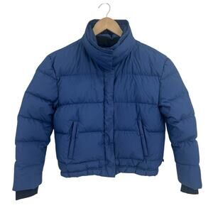 Athleta Girl Blue Crop Down Puffer Jacket XL 14